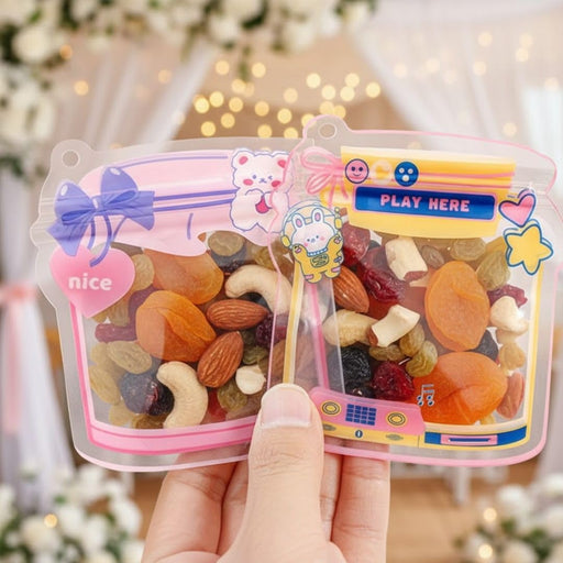 Small Random Color Jar Design Ziplock Pouches for Gifting, Return Gifts, Birthday, Baby Shower, Party Pouches | Chocolate & Dry Fruit Packing