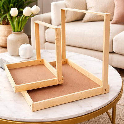 Multipurpose Decorative Pinewood  Rectangle Tray with handle for Gift Hamper,Wedding Gifting Boxes and Decoration Purpose.