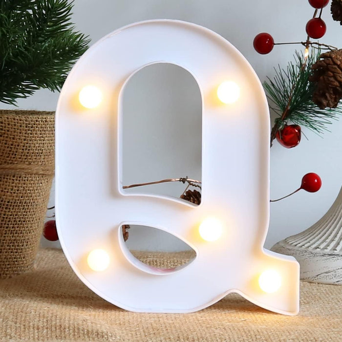 6 inch Marquee Alphabet Shaped Led Light for Home Decoration and Wall Lamp, White, 1 Piece