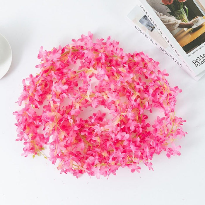 Artificial Ixora Flower Garlands, Wall Hanging decorative String Lines items for Anniversary Decoration, Home Decor, Pooja, Functions Decor (Small petals)