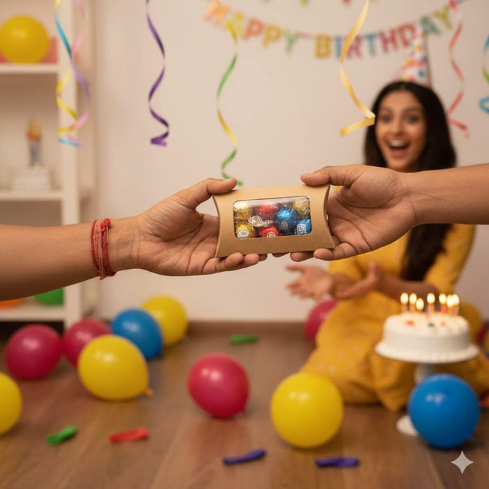 Brown Decorative Folding Paper Gift Boxes For Gifting Chocolates, Dryfruits Items - Fancy Decorative packaging In Marriage Pooja Function Packing (Brown) (12.5 cm)