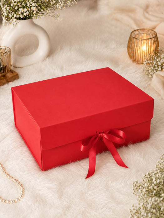 Collapsible  Without Magnet  Decorative Folding Paper Cardboard /Box with ribbon,DIY Box for Gift Hamper,Valentine Gifting,Wedding gifing.
