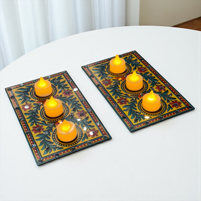 Pack of 2 India’s First 3D Tea Light | With Free 6 Candles & DIY Mirror Kit (Glue Included)