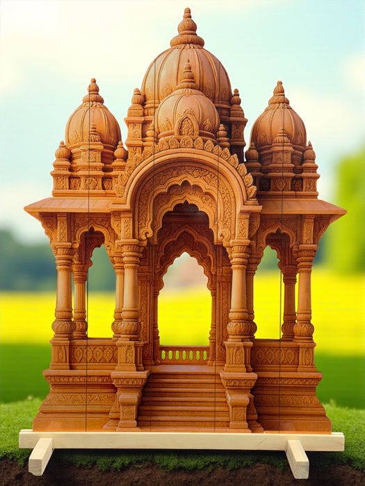 Temple Style 3D Durga Pujo ,navratri,Diwali Backdrop | Foldable Rajadhiraj-Inspired Mandap Decor