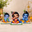 Baby Krishna and elephant MDF Cutouts with Stand | Perfect for Baby Shower, Janmashtami Decoration, Backdrop, Welcome Table & Showpiece
