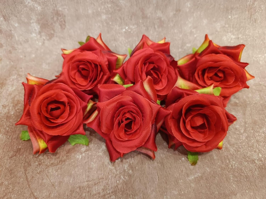 SATYAM KRAFT Artificial Hybrid Tea Rose Heads Flowers for Home