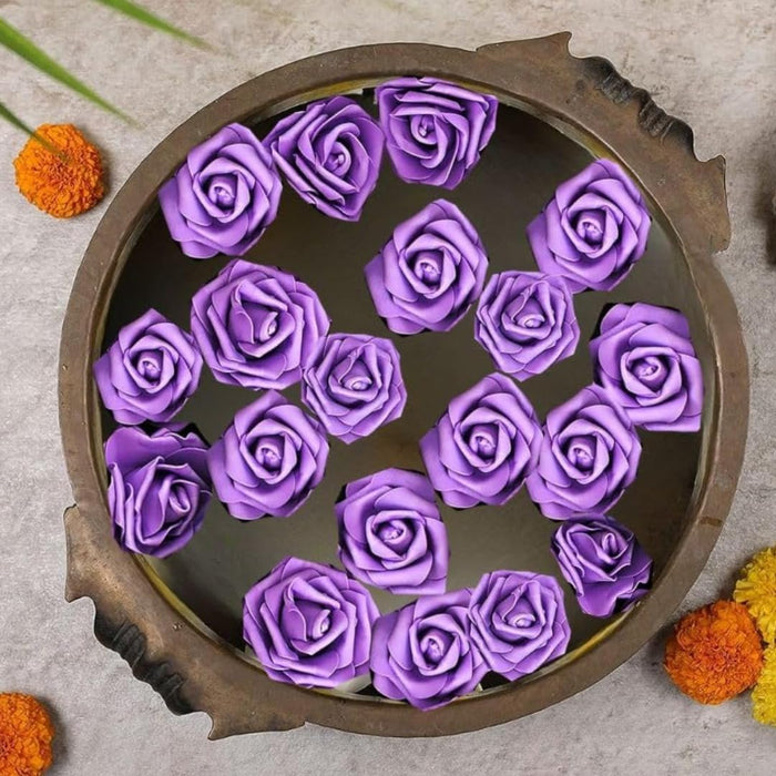 Artificial Floating Rose Flower Head Foam Big Fake Beach Water Flowers, Pooja Thali, Festival and Events, Home, Table, Badroom, Pooja room, Diwali decoration items and Diy Craft