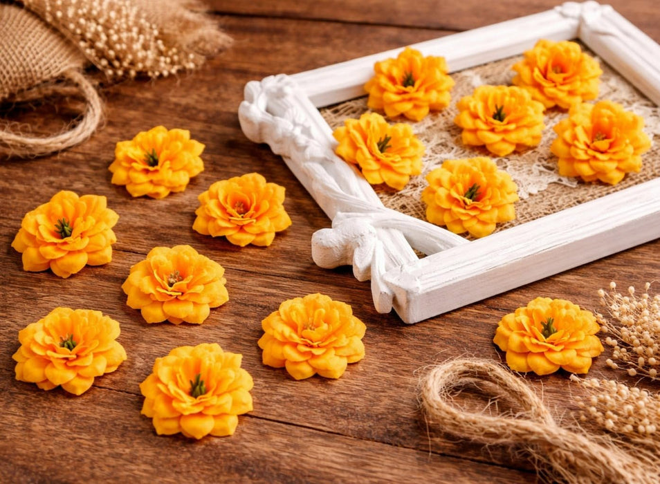 Artificial Eden Rose Flowers Head for Home Decoration and Craft (4 cm)