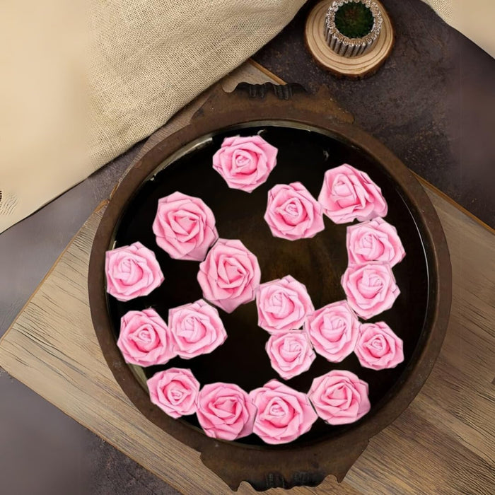 Artificial Floating Rose Flower Head Foam Big Fake Beach Water Flowers, Pooja Thali, Festival and Events, Home, Table, Badroom, Pooja room, Diwali decoration items and Diy Craft
