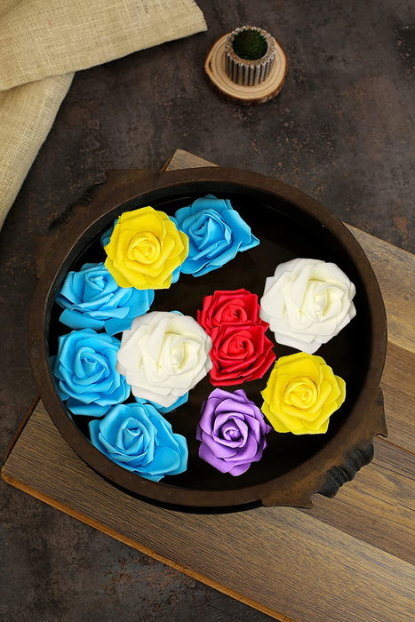 Artificial Floating Rose Flower Head Foam Big Fake Beach Water Flowers, Pooja Thali, Festival and Events, Home, Table, Badroom, Pooja room, Diwali decoration items and Diy Craft
