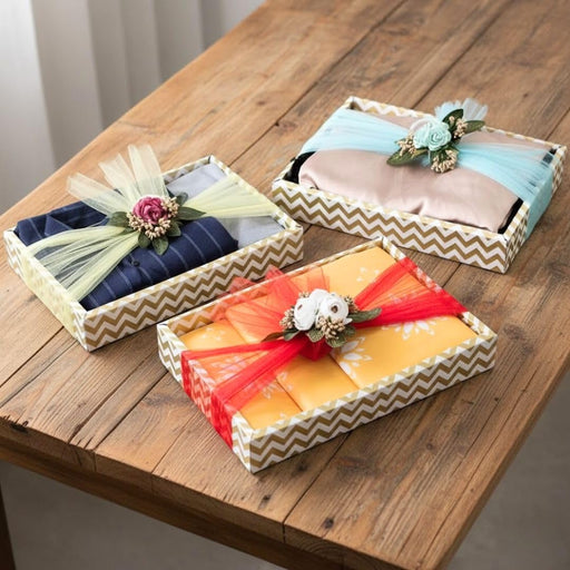 Decorative Box with Net Band Combo – Stylish Multipurpose Storage & Gift Box for Weddings, Festivals & Home Décor, gifting, anniversary, birthday, functions, baby shower, gift wrapping, Return Gifts