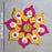 1 Piece Rajwadi Multi Colour Flower pompom Design Rangoli, Easy to Use. Just Set up with your own choice and make Rangoli for Floor Home Diwali Decoration DIY