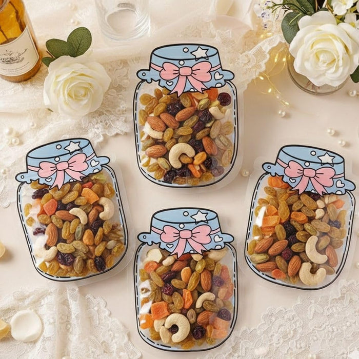 Small Random Color Jar Design Ziplock  Pouches  For Gifting, Return Gifts, Birthday, Baby Shower, Party Pouches | Chocolate & Dry Fruit Packing