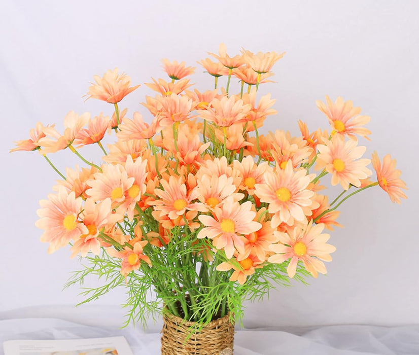Artificial Daisy Sunflowers for Home Decor, Office, Living Room, Balcony, Wedding & Gifting | Realistic Faux Flower (Only Flower, No Vase)