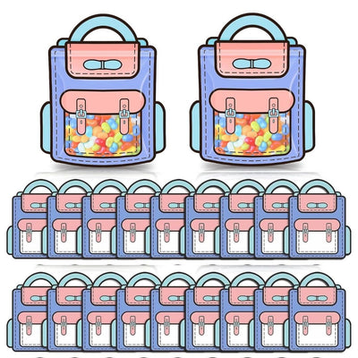 20 Pcs Small Backpack style Ziplock Goodie Pouches With Handle For Gifting, Return Gifts, Birthday, Baby Shower, Party Pouches | Chocolate & Dry Fruit Packing (Small)(21 x 18 cm)