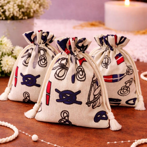 Drawstring Mini stylish Storage Potli pouches for Small Jewelries, Money, Paper Notes Women Wallet, Gift Bags, Christmas return gift