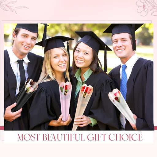 Heart Shaped Decorative Flower Bouquet Cover for Single Rose/Flower/Bouquet | Decorative Wrapping Sleeve for Gifting, Wedding, Propose, Valentine (Black)