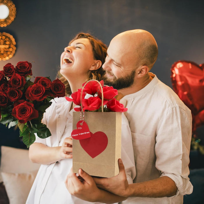 Small Reusable Heart Design Paper Bag Goodie Bag With Gift Tag Gift bag, Carry Bags, gift bag, gift for Gifting, Return Gifts, Birthday, Wedding, Party, Festivals, Events, Gift for Him/Her