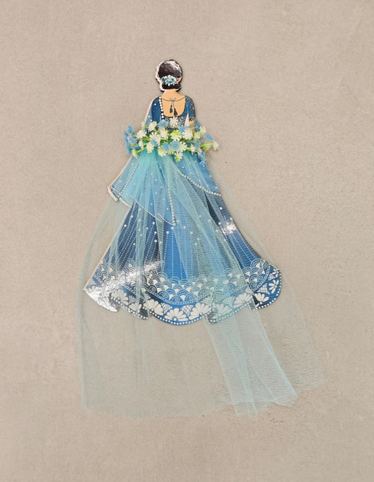 Princess Topper Cutout/ SuitcaseTopper Net Band with Glue Drop | DIY Decorative Cutout for Trousseau Packing, Wedding Gifting, Return Gifts, Bags & Trolley Bag Decor