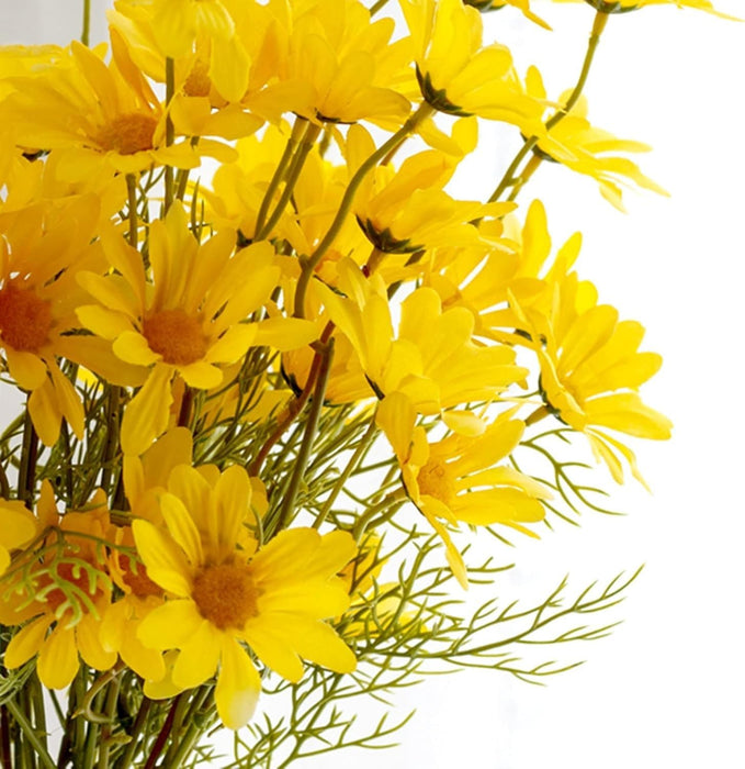 Artificial Daisy Sunflowers for Home Decor, Office, Living Room, Balcony, Wedding & Gifting | Realistic Faux Flower (Only Flower, No Vase)