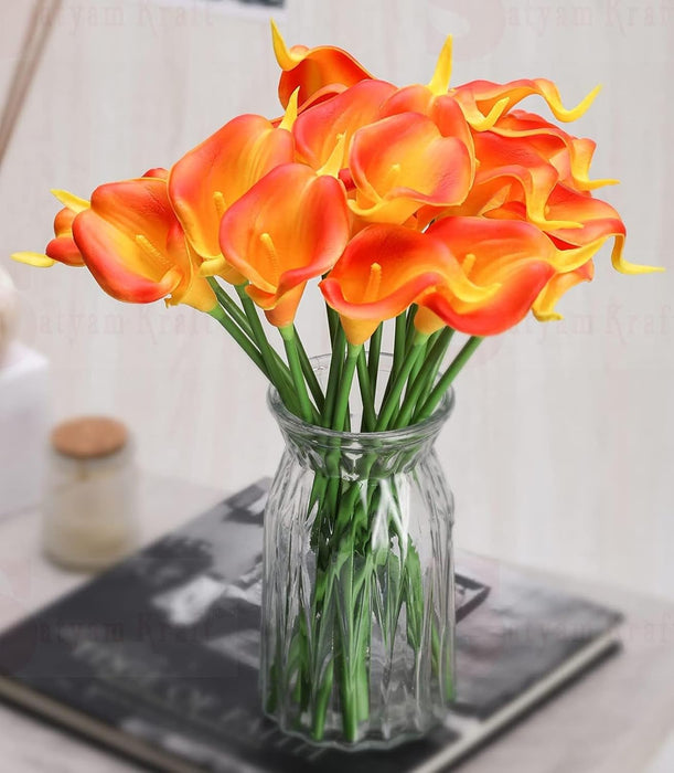 Artificial Flower Rubber Lily Sticks for Bouquet Wedding Decoration, DIY Artificial Garland Supplies Lilly Flower Sticks.