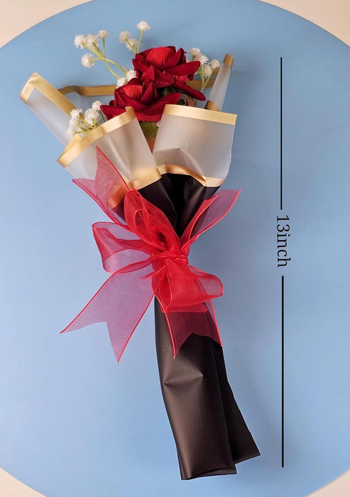 Ready to use Bouquet Artificial Flower White BabysBreath & Sunflower Gypsy Wrapped for Best Wishes,Gifting,Housewarming,Wedding,Office,Welcoming, Surprice,Gift for her/him Birthday,Anniversary