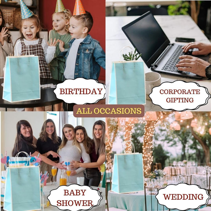 Small Size  (21 X15 X8 cm) Paper Bags With Handle Gift Paper bag, Carry Bags, gift For Valentine Gifting, marriage Return Gifts, Birthday, Wedding, Party, Season's Greetings