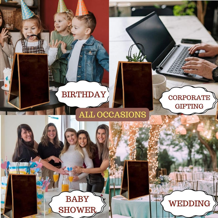 Medium Size (27 X21 X11 cm) Paper Bags With Handle Gift Paper bag, Carry Bags, gift For Valentine Gifting, marriage Return Gifts, Birthday, Wedding, Party, Season's Greetings