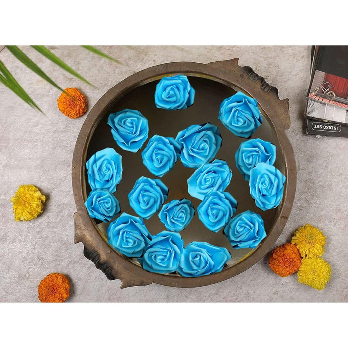Artificial Floating Rose Flower Head Foam Big Fake Beach Water Flowers, Pooja Thali, Festival and Events, Home, Table, Badroom, Pooja room, Diwali decoration items and Diy Craft