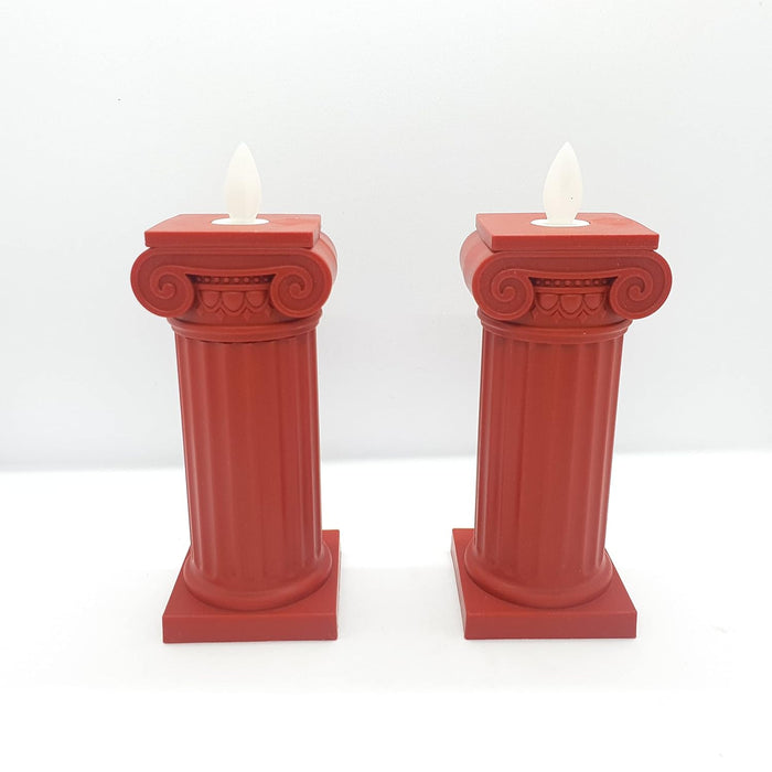 6 pcs Flameless and Smokeless Decorative Pillar Design Acrylic led Candle(Pack of 6)
