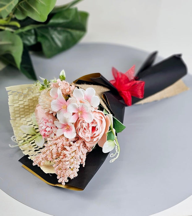 Ready to use Bouquet Artificial Flower White BabysBreath & Sunflower Gypsy Wrapped for Best Wishes,Gifting,Housewarming,Wedding,Office,Welcoming, Surprice,Gift for her/him Birthday,Anniversary