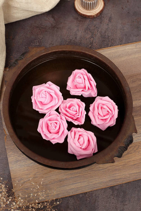Artificial Floating Rose Flower Head Foam Big Fake Beach Water Flowers, Pooja Thali, Festival and Events, Home, Table, Badroom, Pooja room, Diwali decoration items and Diy Craft