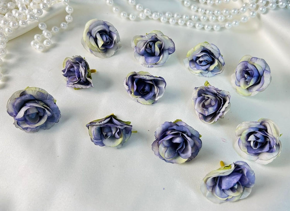 Artificial Small Rose Flowers Fake Fabric Head Rose Flowers For Home Decoration, Gift, Mandir Pooja Table, Cake Decor, Bouquet Making, Backdrop, DIY Art Craft, Diwali Items Material (4 cm)