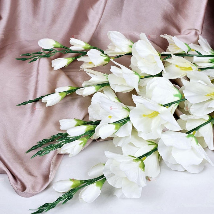 Butterfly Orchid Flower Sticks Artificial Flower Bunch for Gifting, Home Decor, Bedroom, Garden, Balcony,Table Top, Office Corner Decoration and Craft(Pack of 5)