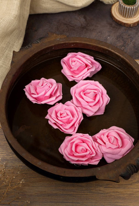 Artificial Floating Rose Flower Head Foam Big Fake Beach Water Flowers, Pooja Thali, Festival and Events, Home, Table, Badroom, Pooja room, Diwali decoration items and Diy Craft