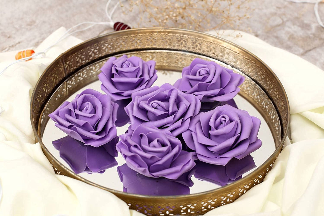 Artificial Floating Rose Flower Head Foam Big Fake Beach Water Flowers, Pooja Thali, Festival and Events, Home, Table, Badroom, Pooja room, Diwali decoration items and Diy Craft