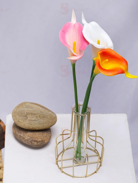 Artificial Flower Rubber Lily Sticks for Bouquet Wedding Decoration, DIY Artificial Garland Supplies Lilly Flower Sticks.