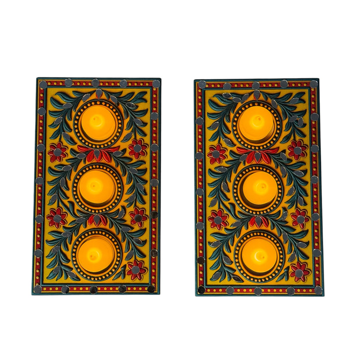 Pack of 2 India’s First 3D Tea Light | With Free 6 Candles & DIY Mirror Kit (Glue Included)