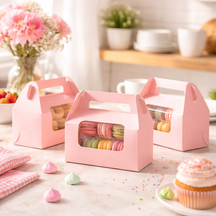 Decorative Folding Paper Gift Boxes With 2 Cupcake Holder For Gifting Chocolates, Dryfruits Items - Fancy Decorative packaging In Marriage Pooja Function Packing (Pink)