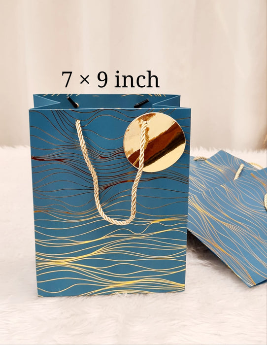 12 pcs Small Size Paper Bag With Handle 23 x 18 x 10 cm Gift Paper bag, Carry Bags, gift bag, gift for Birthday, gift for Festivals, Season's Greetings and other Events(Pack of 12)