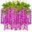 SATYAM KRAFT 12 Pcs Wisteria Artificial Flower for Home Decoration and Craft (Pack of 12, Purple)