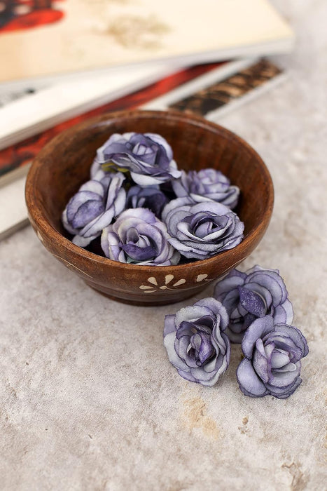 Artificial Small Rose Flowers Fake Fabric Head Rose Flowers For Home Decoration, Gift, Mandir Pooja Table, Cake Decor, Bouquet Making, Backdrop, DIY Art Craft, Diwali Items Material (4 cm)