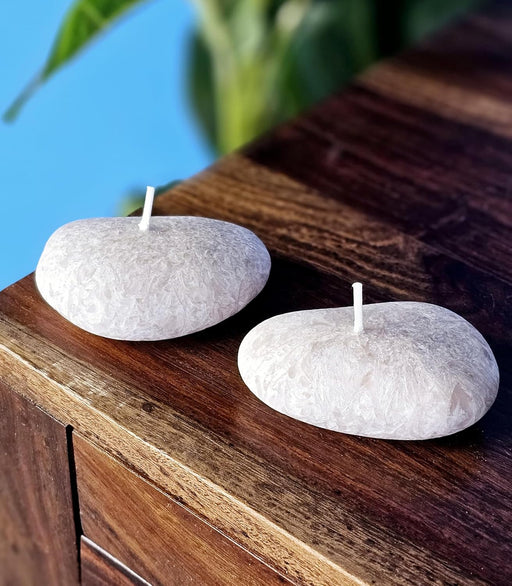 2 Pcs Scented Stone-Shaped Wax Candles | Realistic Rock Design | Fragrant Decorative Candles for Home Décor, Spa, Meditation & Gifting