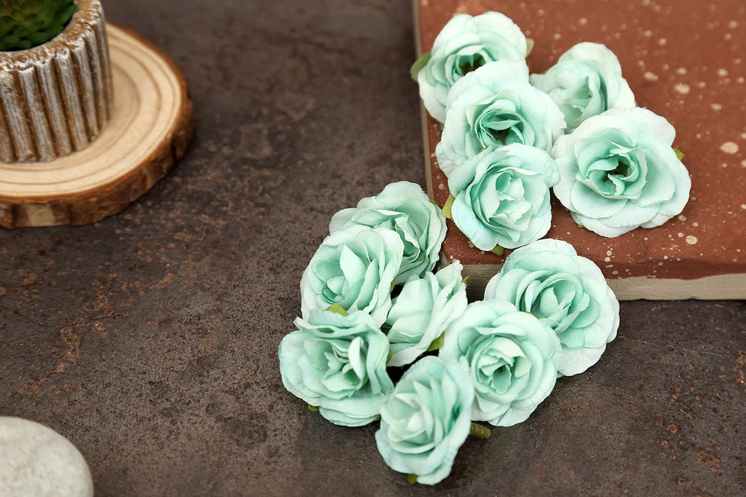 Artificial Small Rose Flowers Fake Fabric Head Rose Flowers For Home Decoration, Gift, Mandir Pooja Table, Cake Decor, Bouquet Making, Backdrop, DIY Art Craft, Diwali Items Material (4 cm)