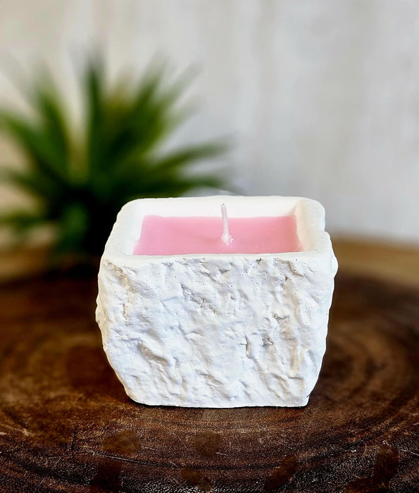 Scented Wax Candle in Square Container | Blue Aromatherapy Candle for Home Décor, Spa, Meditation, Gifting & Relaxation