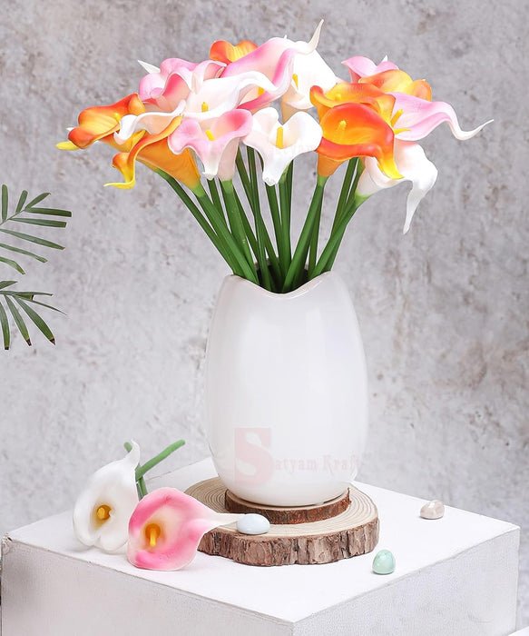 Artificial Flower Rubber Lily Sticks for Bouquet Wedding Decoration, DIY Artificial Garland Supplies Lilly Flower Sticks.
