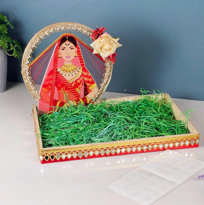 Traditional Handcrafted Platter, Ritual Decoration, and Cultural Accessories For Indian Wedding Rituals Green Colour, Shaadi Decor, Ring Ceremony, Engagement, Mendi, Wedding, Decorative Plates For Brides Maid, Marriage Functions(Do It By Yourself)