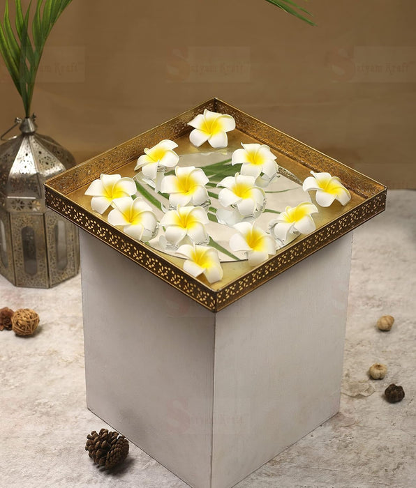 Artificial Big Fake Foam Hawaii Beach Water Floating Flowers for Decoration, Pooja Thali. Festival & Events, Home, Table, Bedroom, Pooja Room, DIY Craft (White)