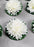 12 Pcs Floating  Flowers for Ganpati & Pooja Decor,Home decore, Water Bowl Decoration, Wedding & Festive Decoration,Glass Water Bowl, Home Decor (White & Green)