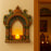 1 Pcs Handcrafted Jarukha Design Wooden Candle Holder –with FREE LED CANDLE with DIY KIT
